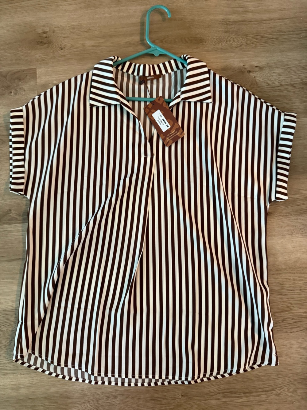Striped Brown and White Women’s Top